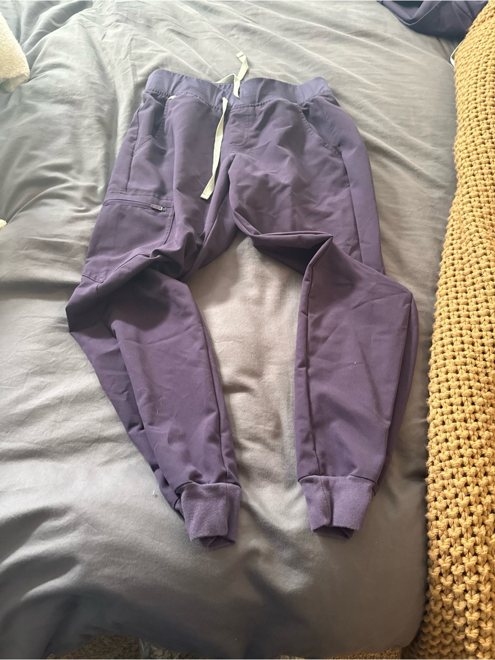 Figs Purple Jogger Pants with Drawstring